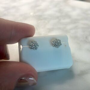Moissanite Flower Studs 1.ctw 925 Sterling